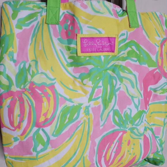 Lilly Pulitzer for Estee Lauder Beach Strawberry Banana Tote Bag - Picture 14 of 14